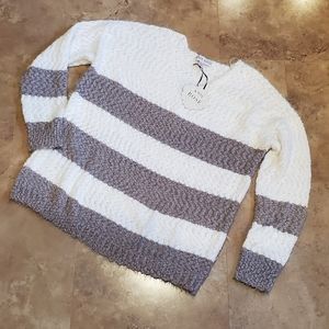 Hairy V Neck Knit Sweater NWT